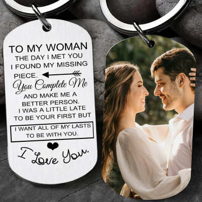 To My Wife/Husband Custom Photo Keyring Couple Keychain Stainless Steel Keychain Valentine's Day Gift for Couples-Jessemade AU