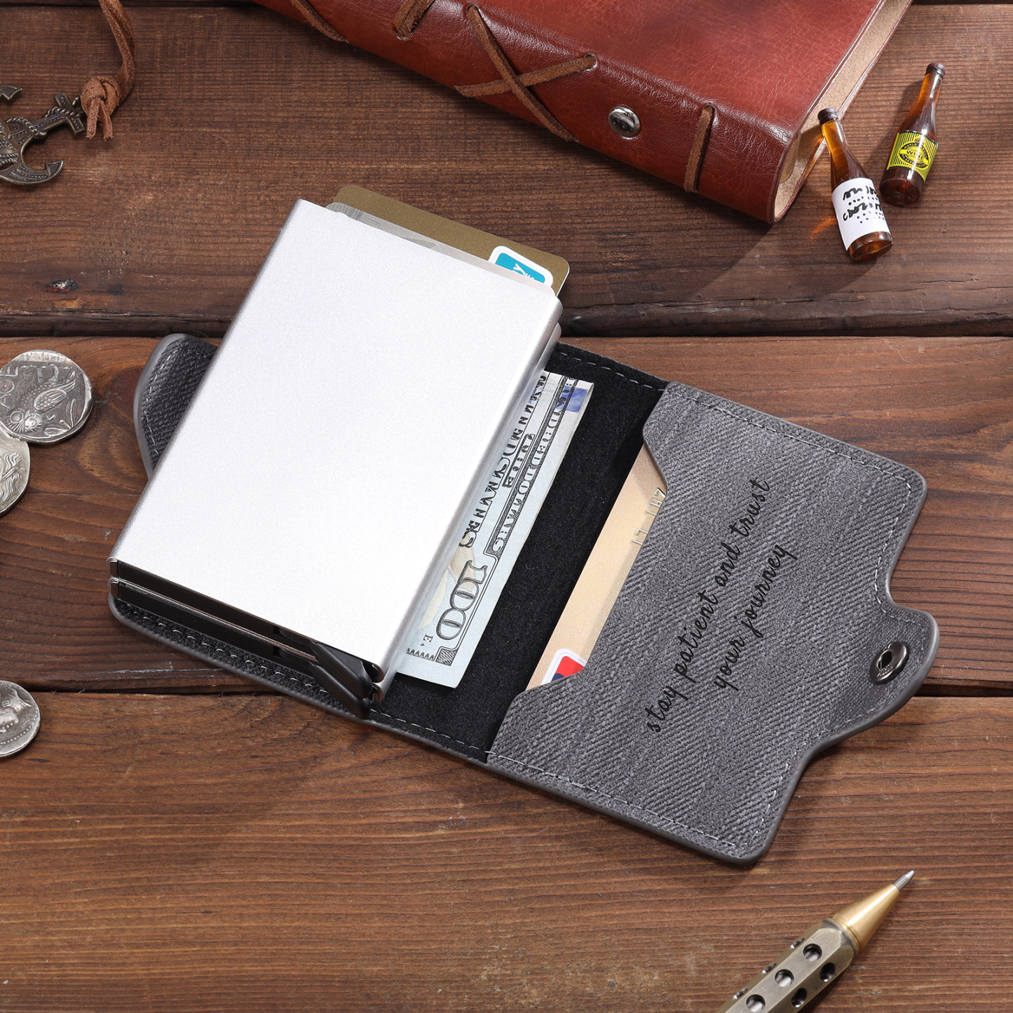 Personalised RFID-blocking Wallet Customised 1 Name Wallet Gifts for Him-Jessemade AU