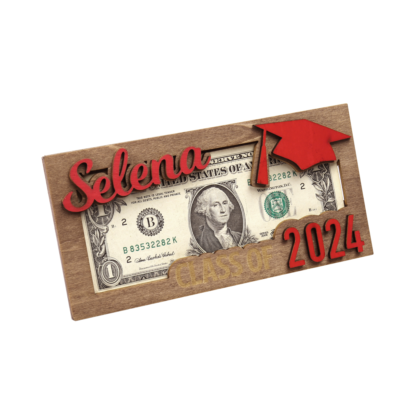 Class of 2024 Personalised Graduation Cash Clip Custom Name & Text Cash Box Creative Gifts for Her/Him-Jessemade AU