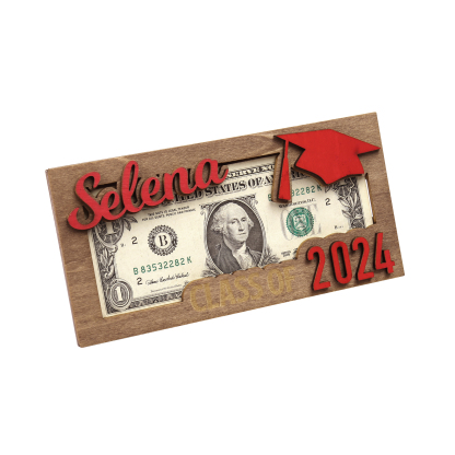 Class of 2024 Personalised Graduation Cash Clip Custom Name & Text Cash Box Creative Gifts for Her/Him-Jessemade AU