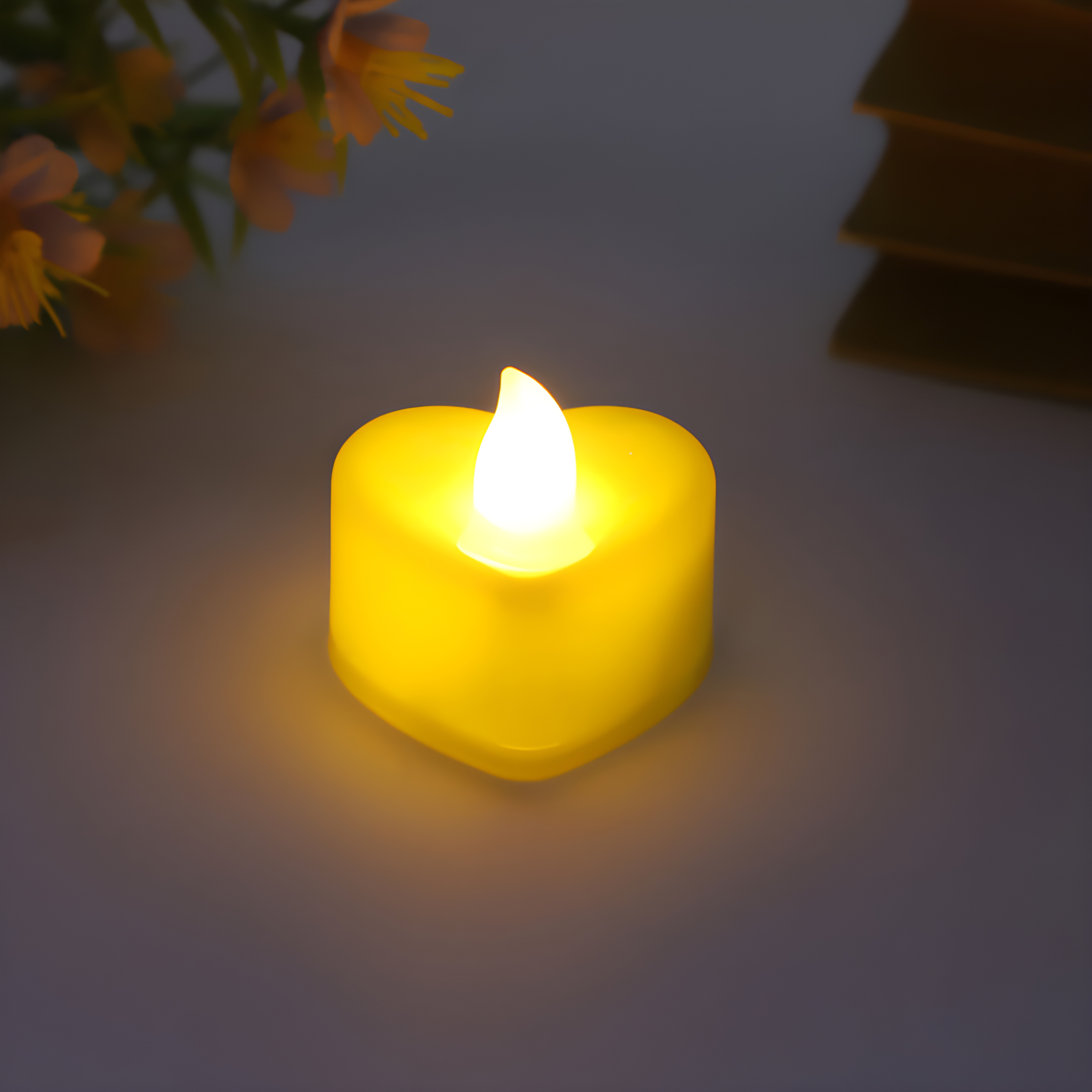 1 Piece Red Electronic Candle Heart-Shaped Night Light LED Romantic Decorations-Jessemade AU