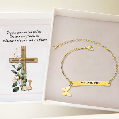 Custom 1 Name Bracelet Personalised Butterfly Bracelet Love Gifts For Her-Jessemade AU