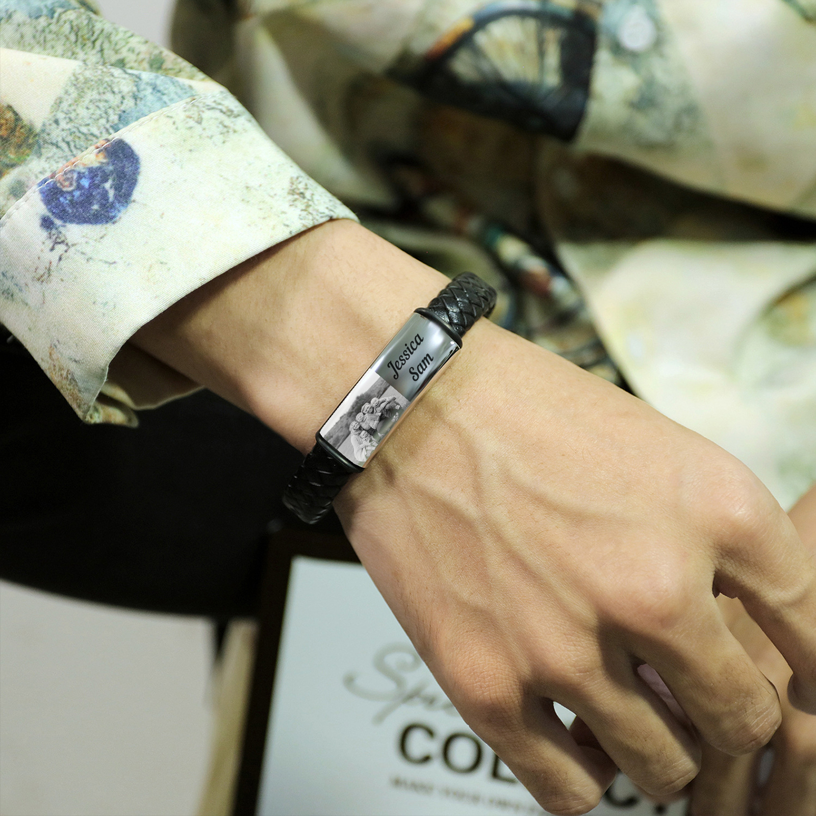 Personalised Photo Bracelet Custom Leather Men's Bracelet Bangle Gifts For Him-Jessemade AU