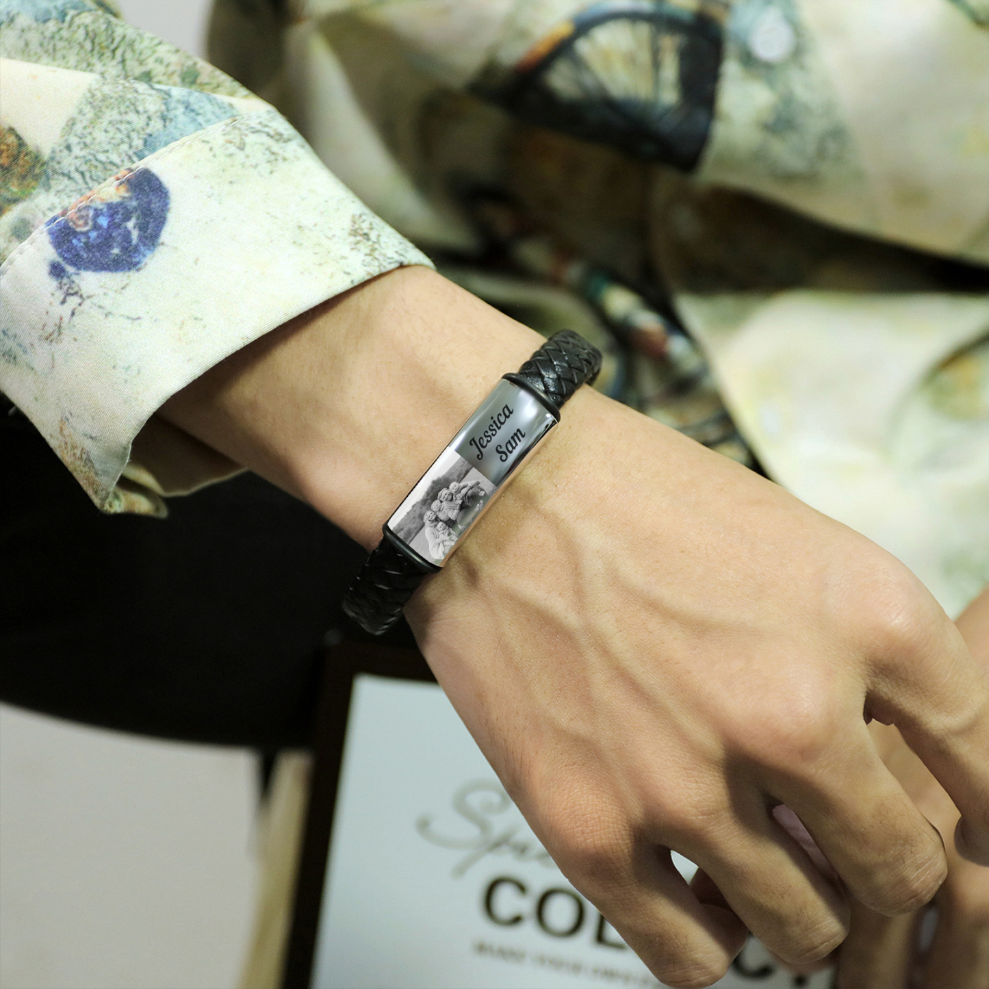 Personalised Photo Bracelet Custom Leather Men's Bracelet Bangle Gifts For Him-Jessemade AU