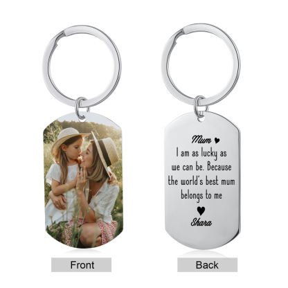 Personalised Photo & Name Keychain Gift for Grandma - I Am As Lucky As We Can Be Because The World's Best Nan Belongs To Me-Jessemade AU