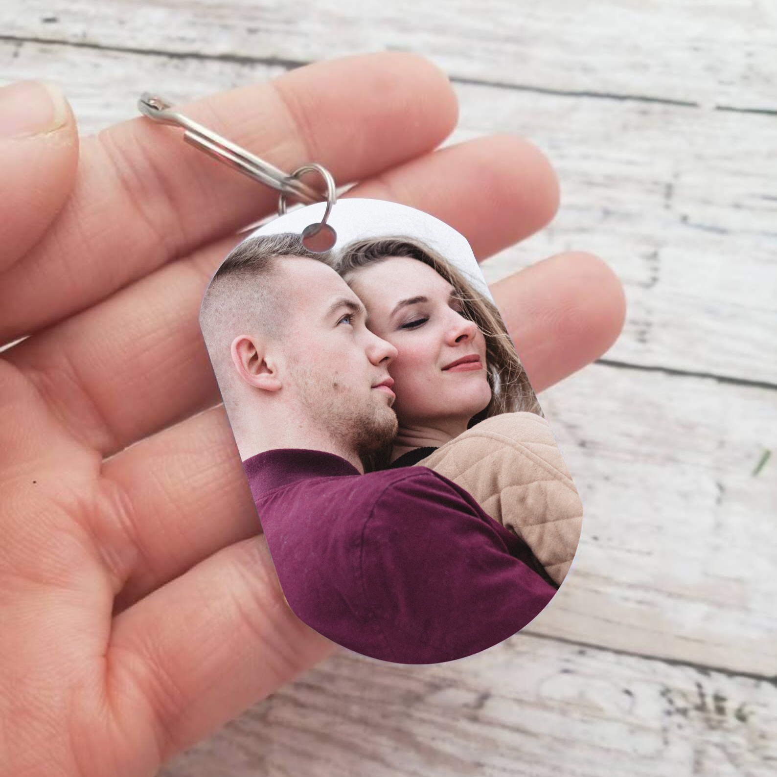 Personalised Couple Photo Keychain Custom 2 Names Keyring “Her Buck His Doe” Valentine's Day Gift For Couples-Jessemade AU