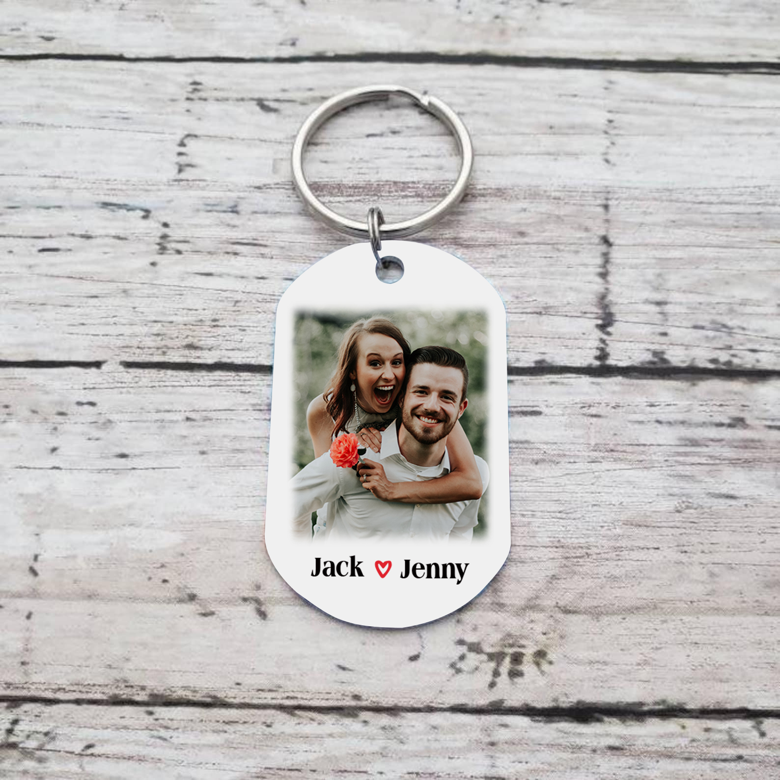 Personalised Couple Photo Keychain Customised 2 Names Keyring Valentine's Day Gifts - Drive Safe, Wherever You Go, Come Home To Me-Jessemade AU