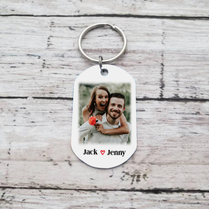 Personalised Couple Photo Keychain Customised 2 Names Keyring Valentine's Day Gifts - Drive Safe, Wherever You Go, Come Home To Me-Jessemade AU