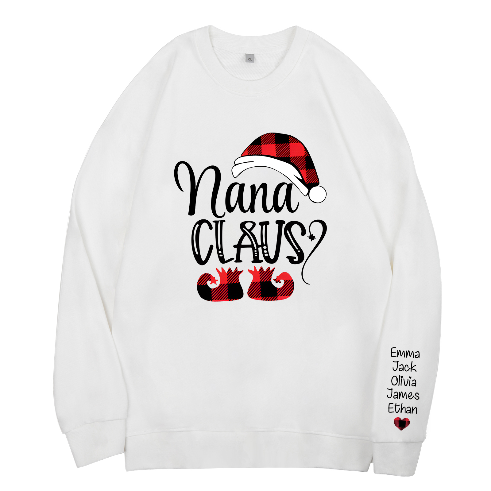 5 Names - Personalised Christmas Sweatshirt Custom Name & Text Sweatshirt Nana Claus Sweatshirt Gift for Family -Jessemade AU