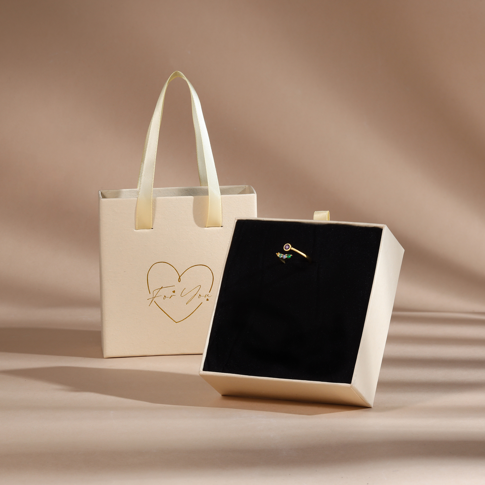 Personalised Women's Ring Custom 5 Birthstones Open Ring Birthday Gift for Ladies Girls-Jessemade AU