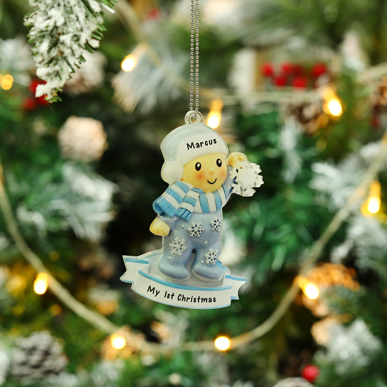 My First Christmas Personalised Acrylic Christmas Ornament Customised Name & Text Hanging Ornaments Christmas Gift for Boys Girls Babies-Jessemade AU