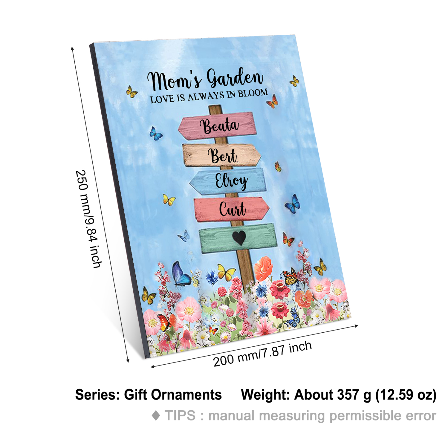 4 Names - Personalised Wooden Plaque Garden Custom Text Home Decoration Gift for Mother/Grandma-Jessemade AU