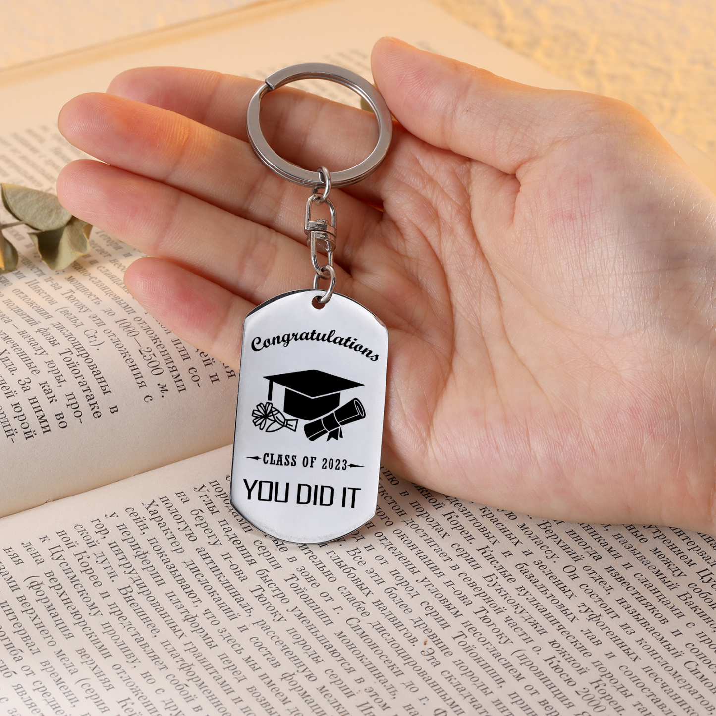 Graduation Keychain Engraved Photo Keychain for Her/Him-Jessemade AU