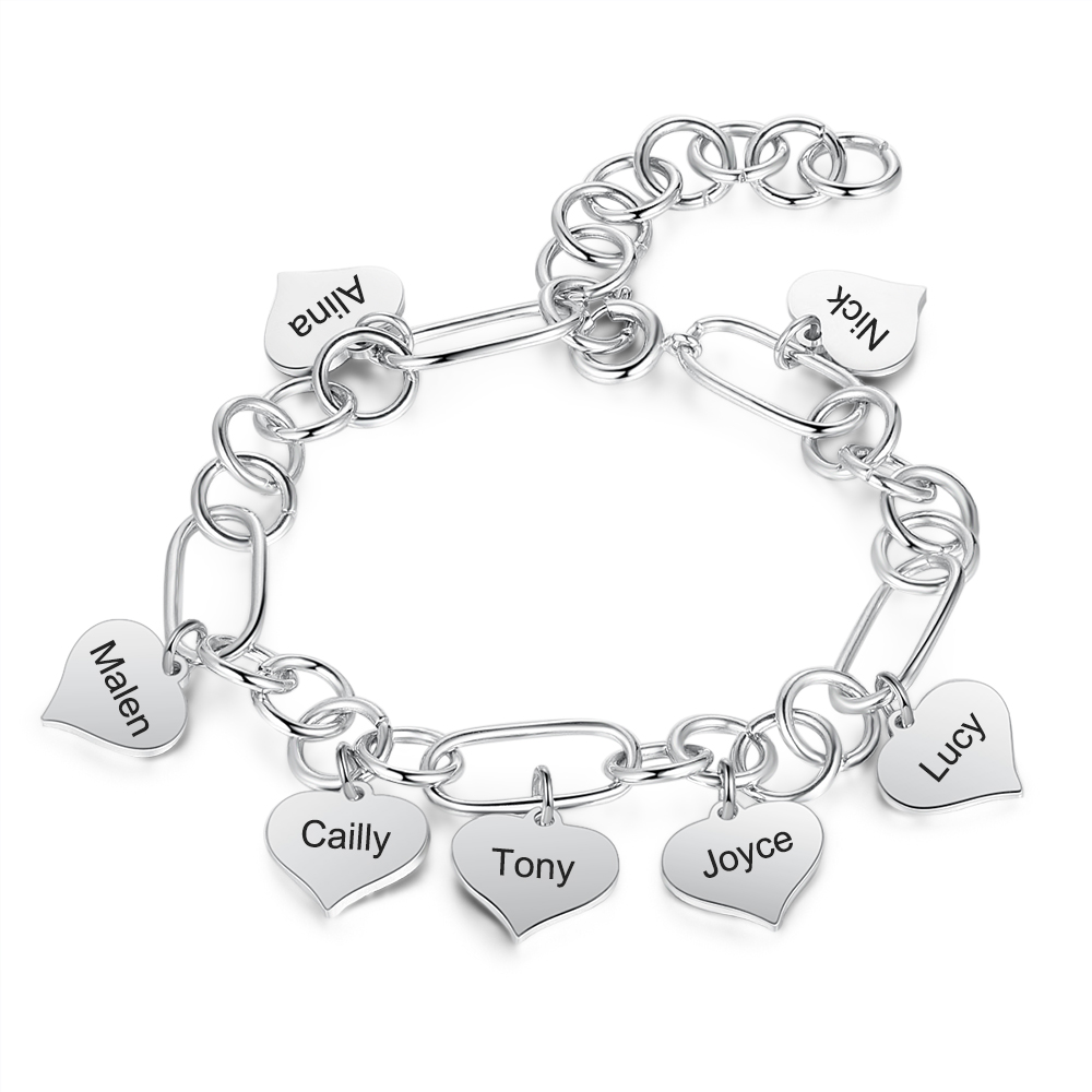 Heart Customised 2 names Bracelets-Jessemade AU