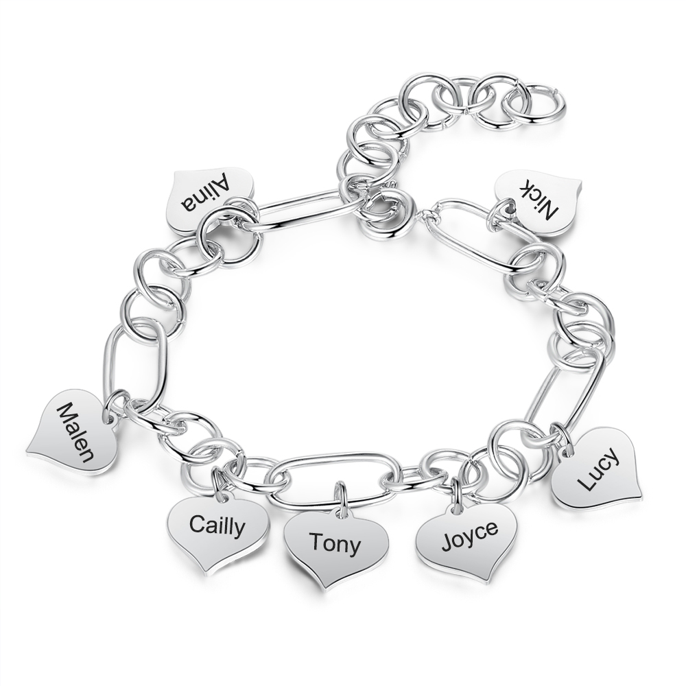 Heart Customised 2 names Bracelets-Jessemade AU