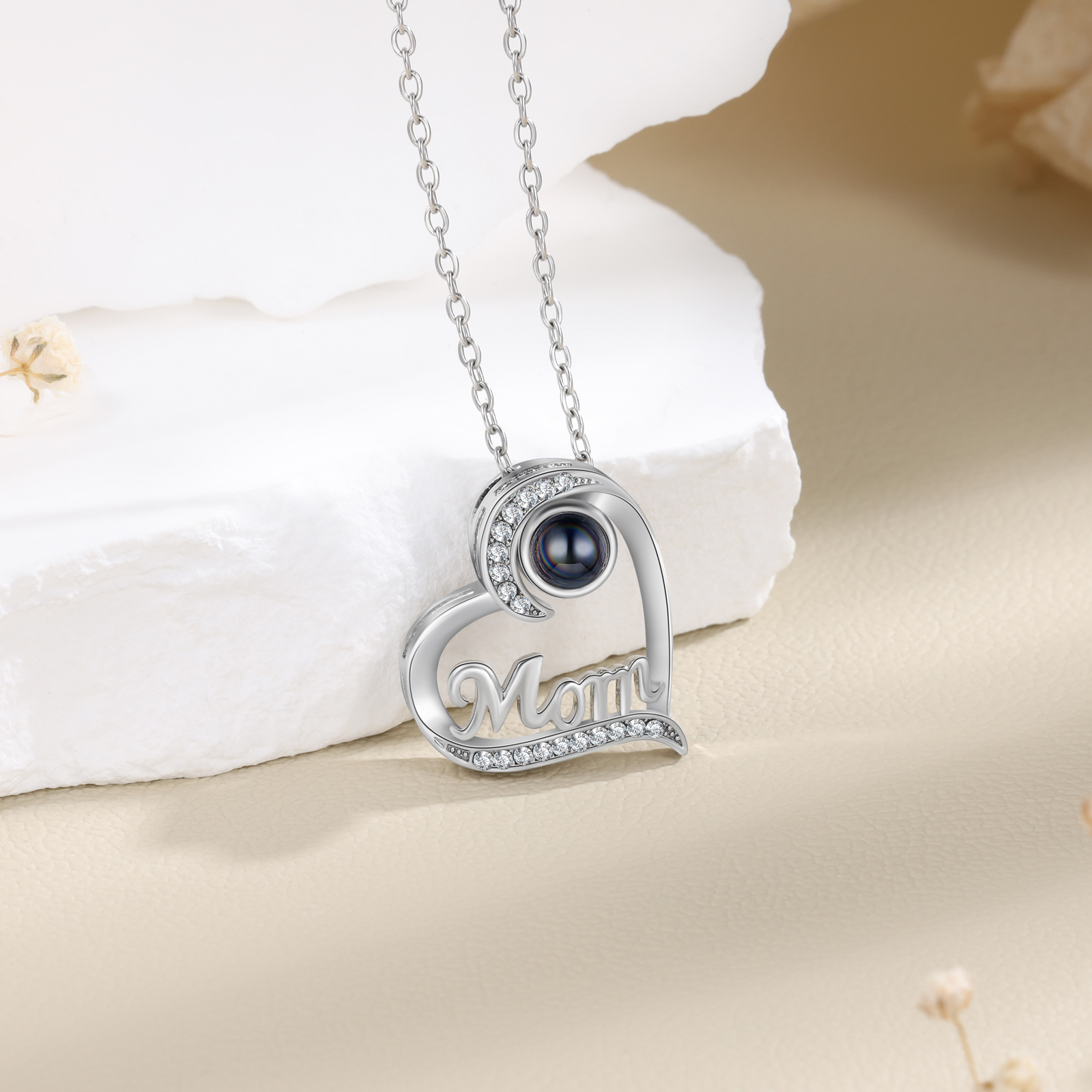 Personalised Mom Projection Necklace Custom Photo Necklace Creative Gift for Mother's Day-Jessemade AU
