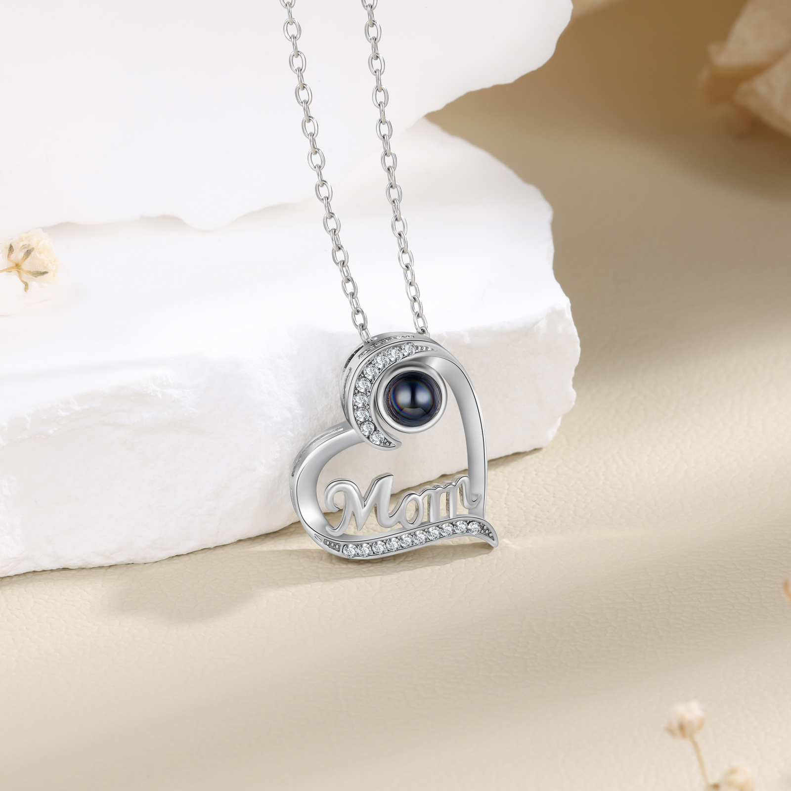 Personalised Mom Projection Necklace Custom Photo Necklace Creative Gift for Mother's Day-Jessemade AU