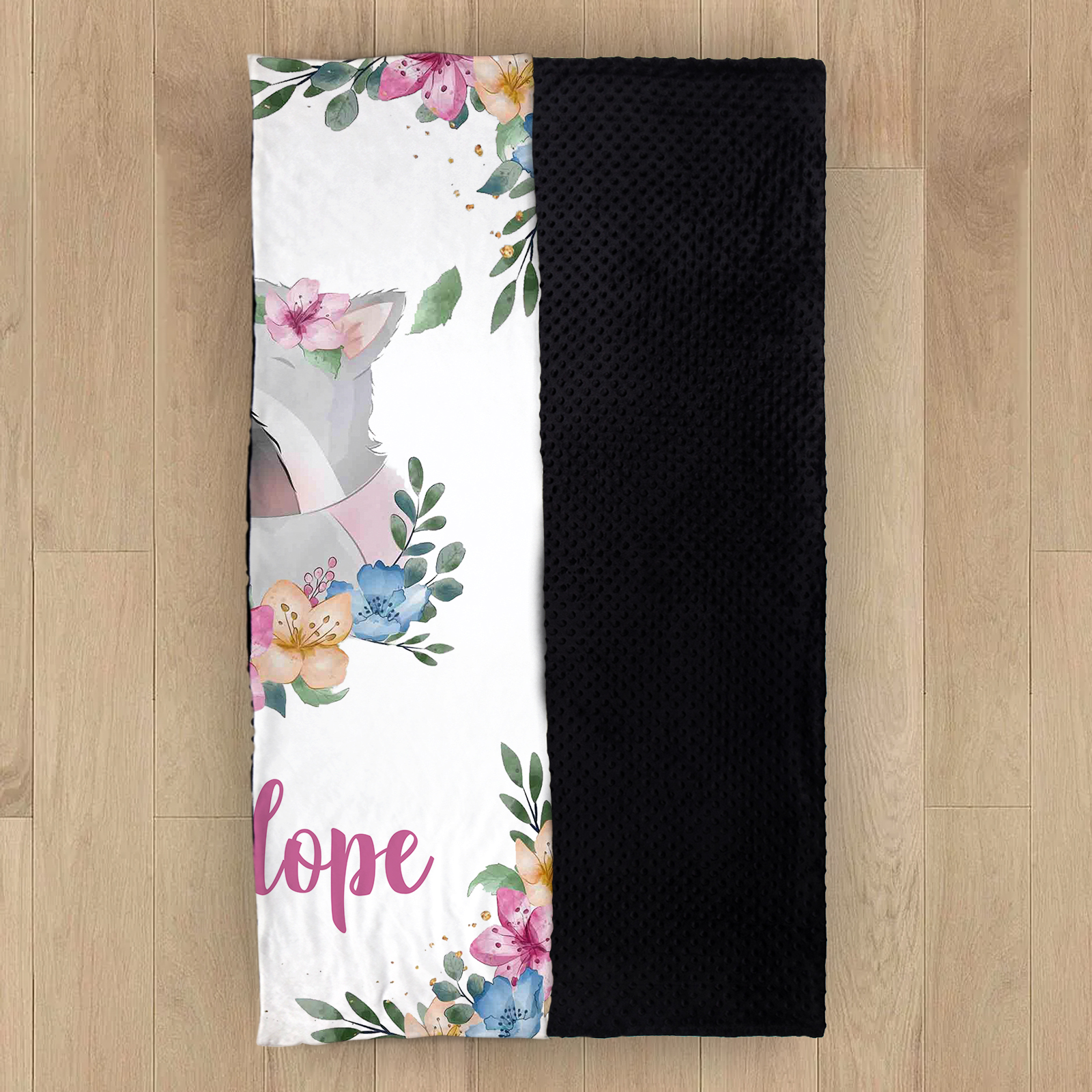 Personalised Raccoon Blanket Custom Name Cute Cartoon Blanket-Jessemade AU