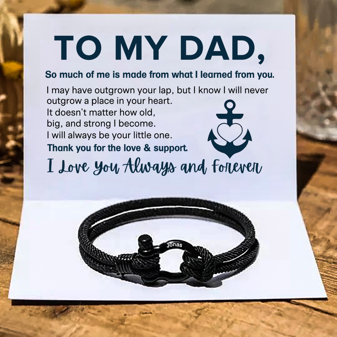 To My Dad Personalised Name Love Knot Bracelet "Love You Forever" Nautical Bracelet for Son-Jessemade AU