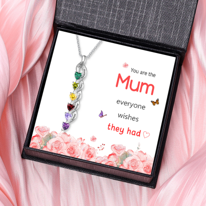 6 Names - Personalised Pendant Necklace Customised Names & Birthstones Necklace Birthday Gift for Women Girls-Jessemade AU