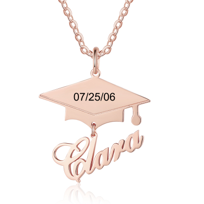 Personalised Graduation Name Necklace Bachelor Cap Necklace-Jessemade AU