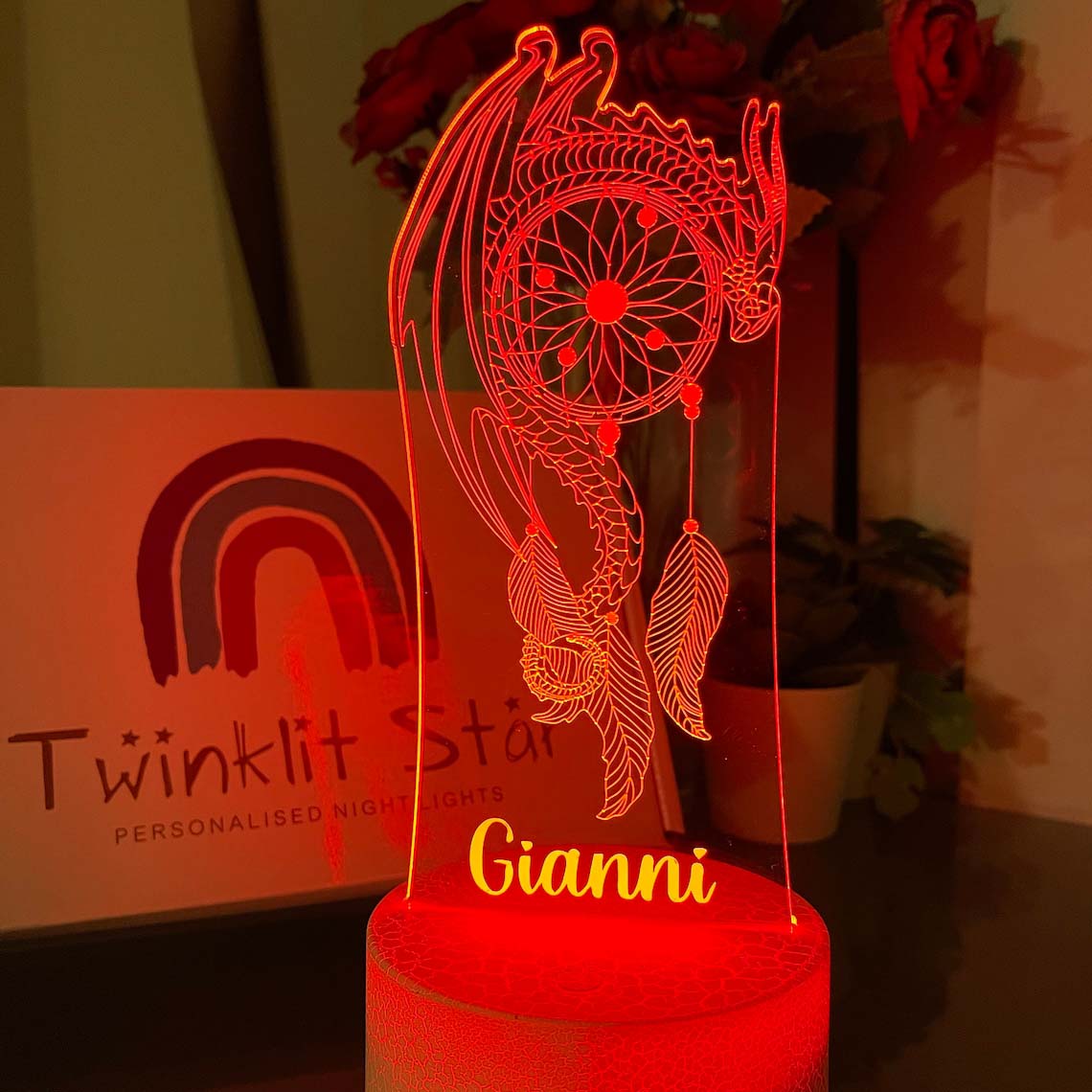 Personalised Dream Catcher Night Light Custom Name Gifts For Kids-Jessemade AU