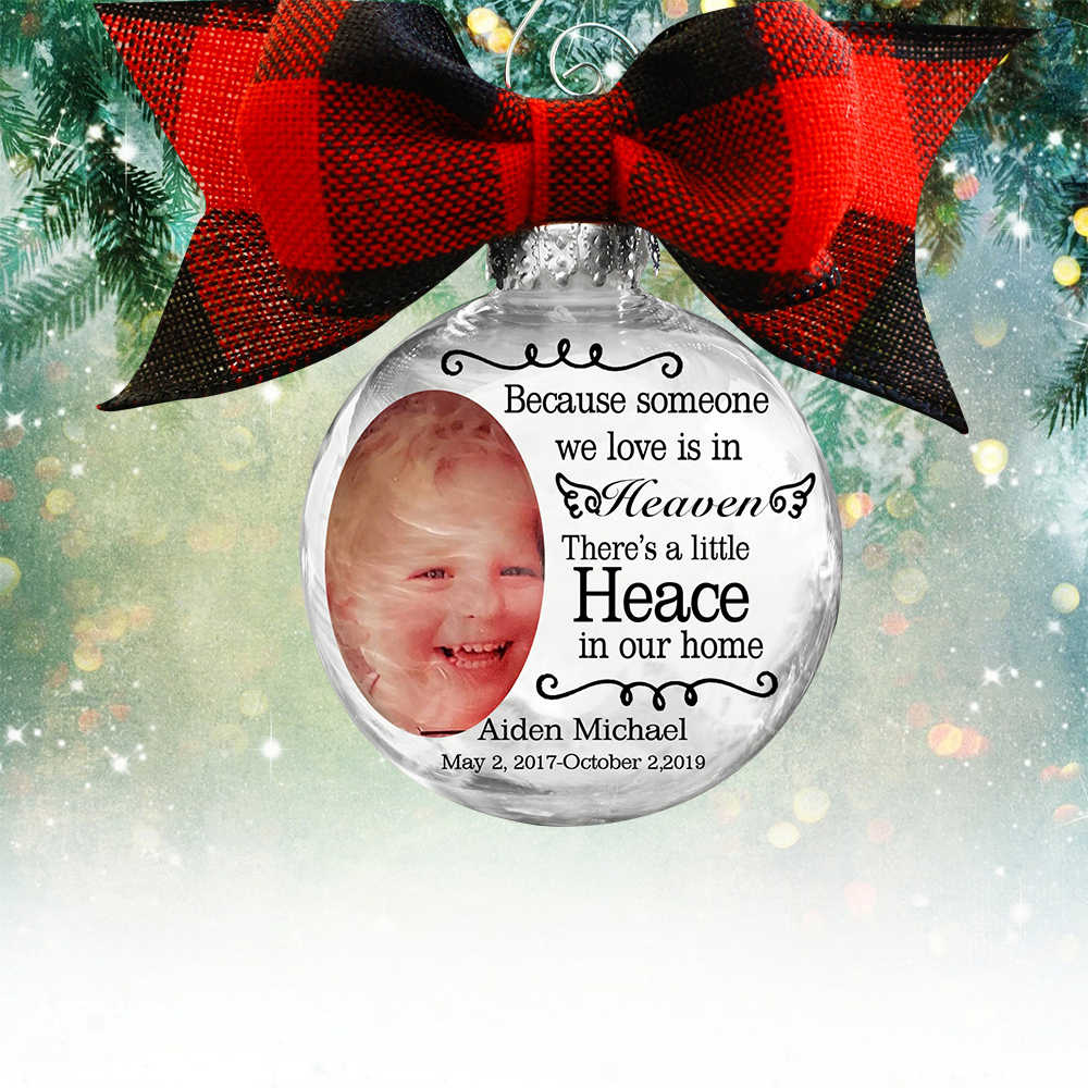 Personalised Photo Ball Ornament Someone We Love Is in Heaven Memorial Ornament-Jessemade AU
