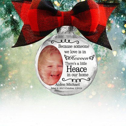Personalised Photo Ball Ornament Someone We Love Is in Heaven Memorial Ornament-Jessemade AU