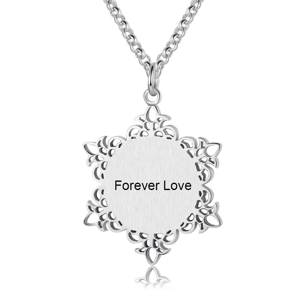 Personalised Snowflake Necklace Custom 1 Photo Necklace Gifts For Her-Jessemade AU