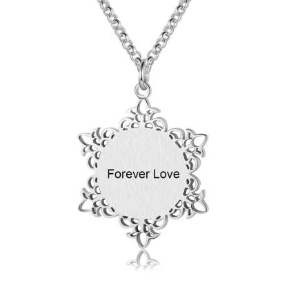 Personalised Snowflake Necklace Custom 1 Photo Necklace Gifts For Her-Jessemade AU