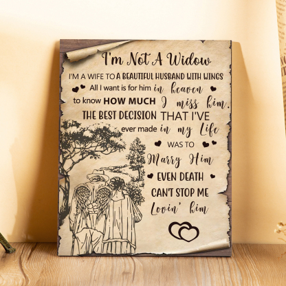 Old Couple Memorial Wooden Plaque Art Decorations Picture Board Desktop Ornaments - I'm Not A Widow-Jessemade AU