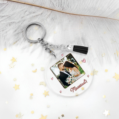 Personalised Couple Keyring Custom Photo & Name Acrylic Keychain Valentine's Day Anniversary Gift for Couples-Jessemade AU