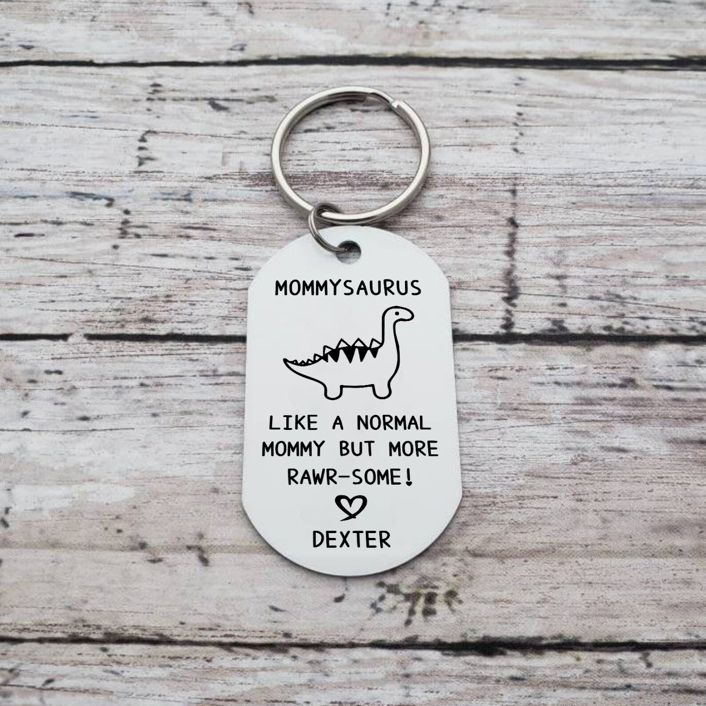 Personalised Mummysaurus Keychain Custom Photo & Name Keychain Gifts - Like A Normal Mummy But More Rawr-Some-Jessemade AU