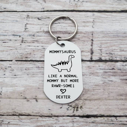 Personalised Mummysaurus Keychain Custom Photo & Name Keychain Gifts - Like A Normal Mummy But More Rawr-Some-Jessemade AU