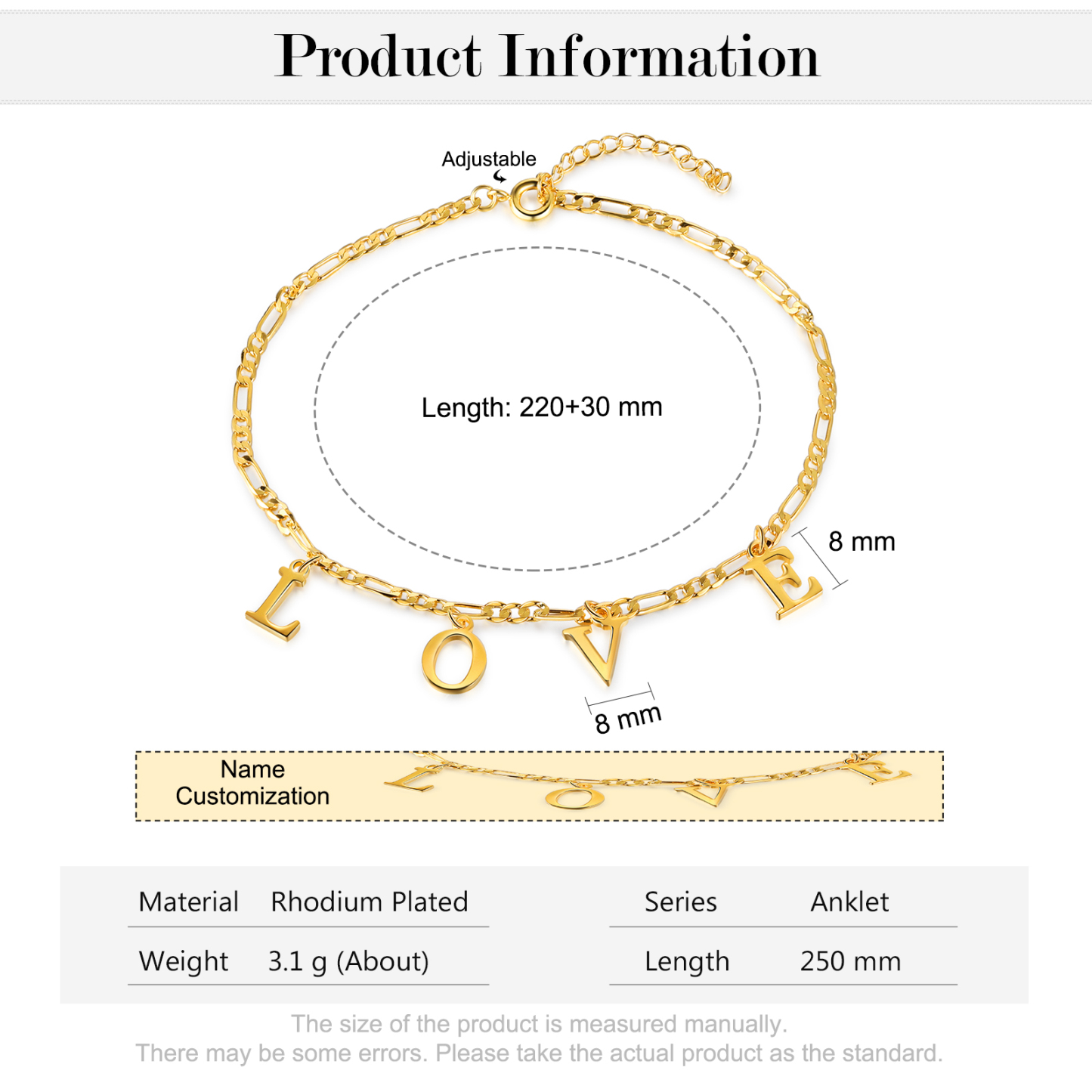 Personalised Name Anklet For The Summer-Next Life Meet Again-Jessemade AU