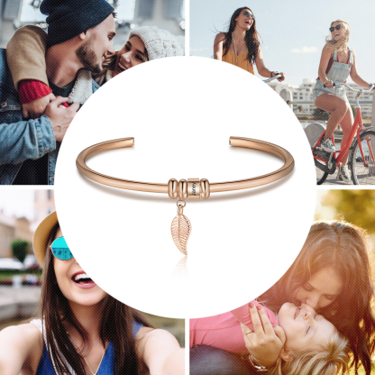 1 Bead Bracelet with a leaf-Jessemade AU