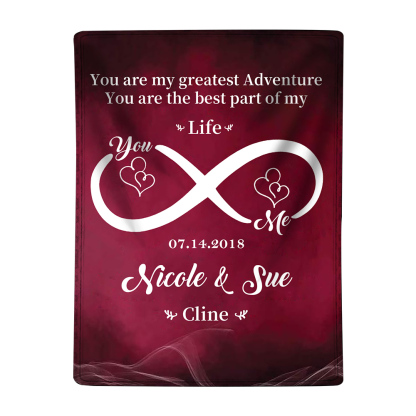 Personalised Couple Blanket Customised 2 Names & Date Blanket Gift for Him/Her - You Are The Best Part Of My Life-Jessemade AU