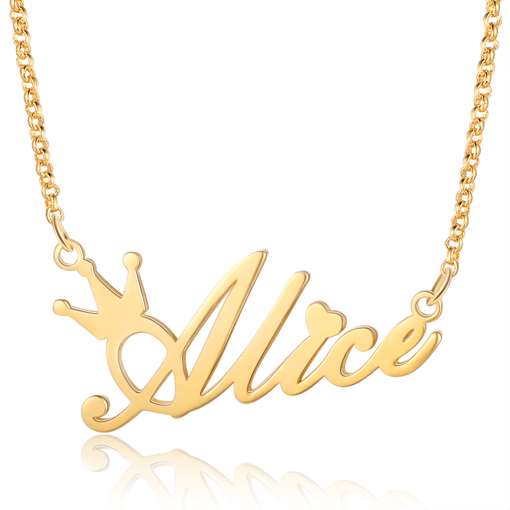 Personalised Crown Name Necklace Custom Name Classic Necklace for Kids-Jessemade AU