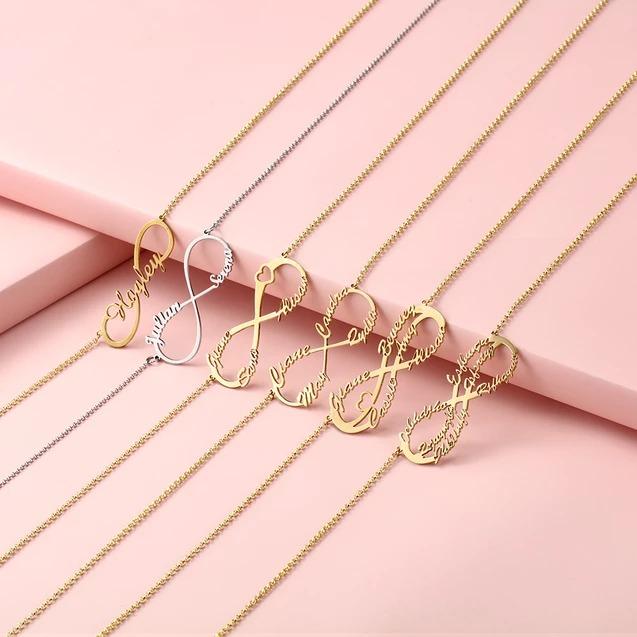 Personalised Infinity Necklace Custom 1 Name Necklace Gift For Women-Jessemade AU