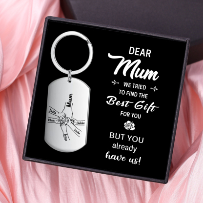 6 Names - Personalised Name Keychain Holding Hands Keychain Mother's Day Gifts For Grandma/Mother-Jessemade AU