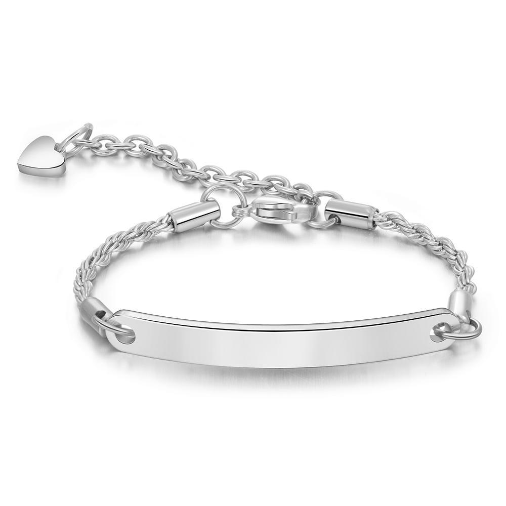 Adjustable Engraving Name Or Text Tiny Bracelet-Jessemade AU