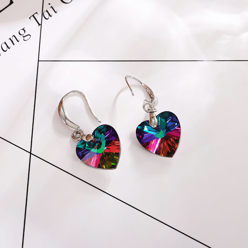 Women's Drop Earrings Heart-Shaped Crystal Earrings Birthday Mother's Day Gifts for Women Girls-Jessemade AU