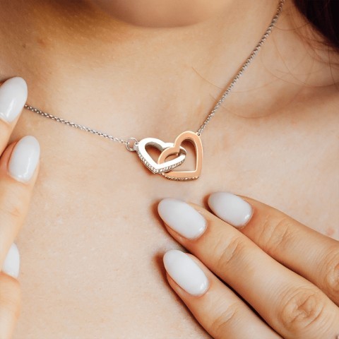 To My Beautiful Mum Interlocking Heart Sterling Silver Necklace Gift Set Intertwined Love Necklace - Thank You For Your Unconditional Love-Jessemade AU