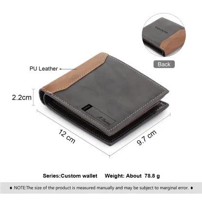 Personalised Leather Wallet Engraved Letter Short Purse Custom Folding Wallet Gifts For Him-Jessemade AU