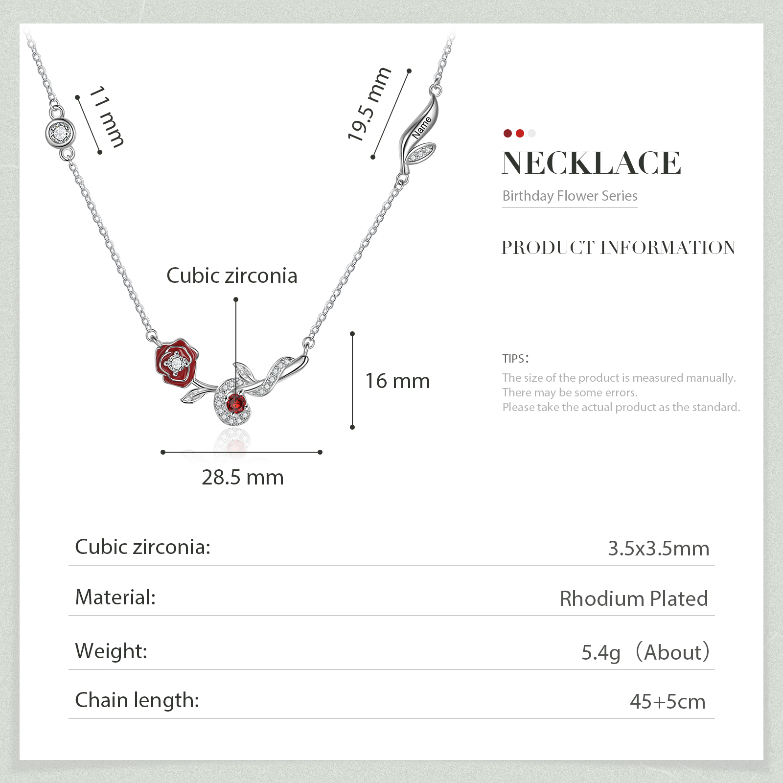 Personalised June Birthflower Necklace With Birthstone Best Gift For Her-Jessemade AU