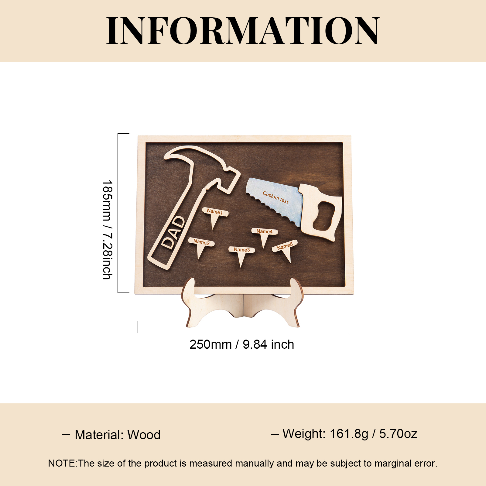 Dad Tool Set Wood Signs Custom 5 Names Father’s Day Handyman Construction Dad Sign-Jessemade AU