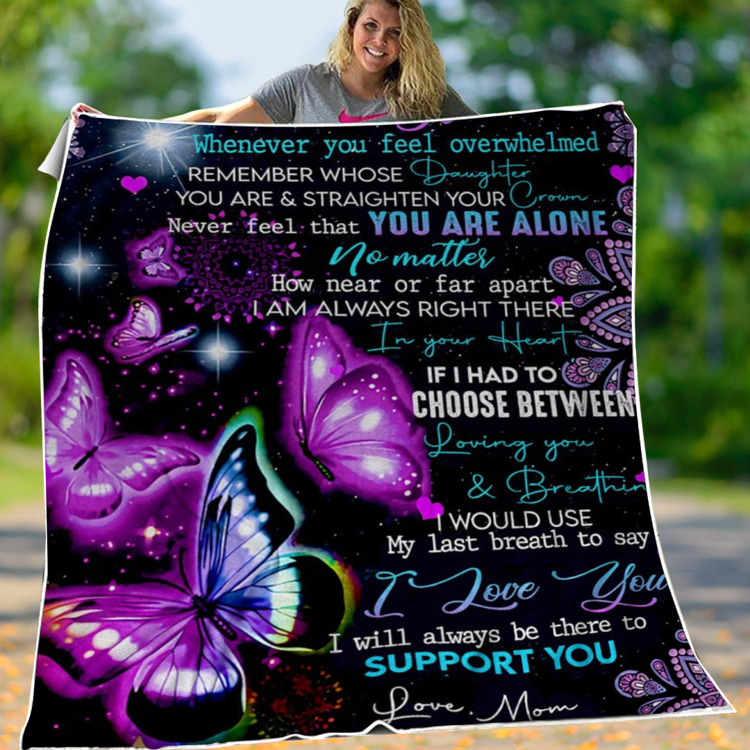 To My Daughter I Will Always Be There to Support You Flannel Blanket-Jessemade AU