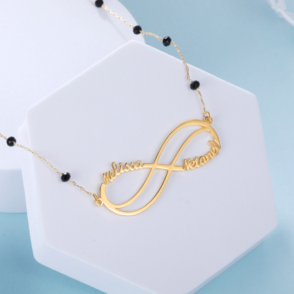 Personalised Infinity Necklace Custom 2 Names Necklace Gift For Women-Jessemade AU