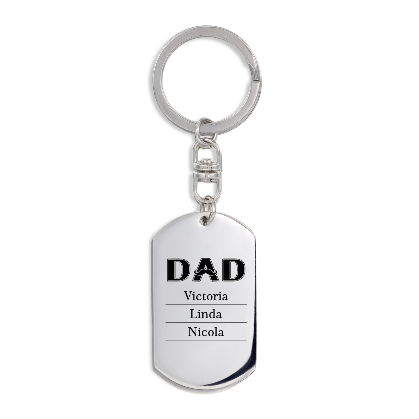 Personalised Photo Keychain Dad Keyring Engrave 3 Names Father's Day Gifts-Jessemade AU