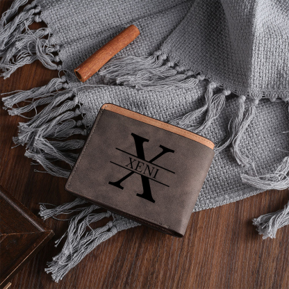 Personalised Leather Wallet Engraved Photo Short Purse Custom Folding Wallet Gifts For Him-Jessemade AU